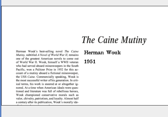 نقد رمان The Caine Mutiny by Herman Wouk
