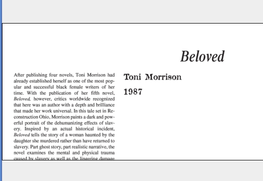 نقد رمان Beloved by Toni Morrison