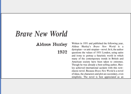 نقد رمان Brave New World by Aldous Huxley
