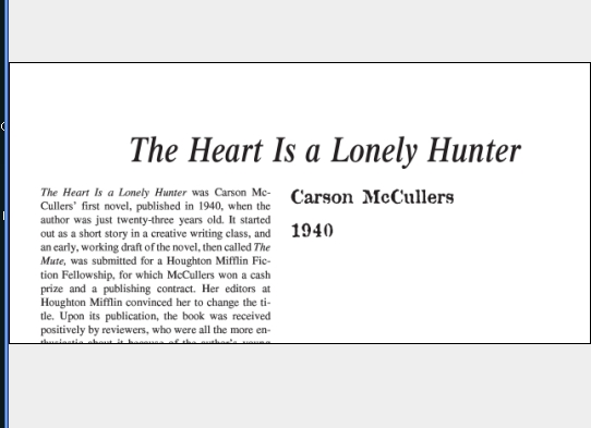 نقد رمان The Heart is a Lonely Hunter by Carson McCullers