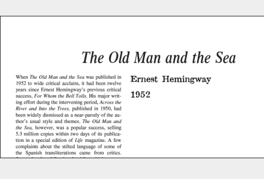 نقد رمان The Old Man and the Sea by Ernest Hemingway