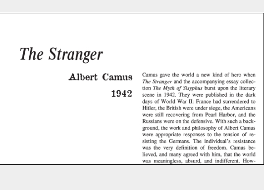 نقد رمان The Stranger by Albert Camus