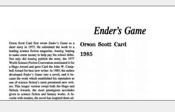 نقد رمان Enders Game by Orson Scott Card