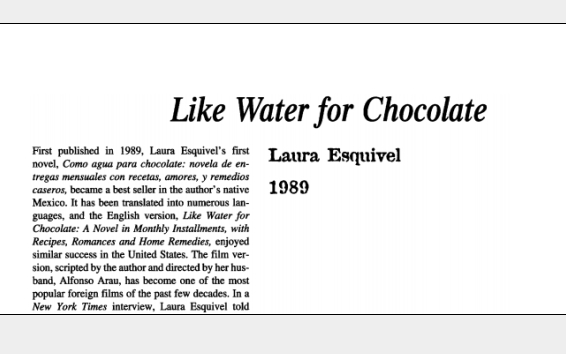 نقد رمان Like Water for Chocolate by Laura Esquivel
