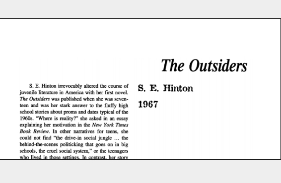 نقد رمان The Outsiders by S. E. Hinton