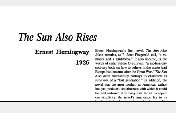 نقد رمان The Sun Also Rises by Ernest Hemingway