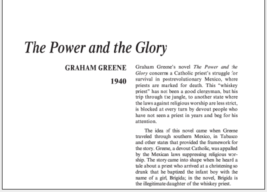 نقد رمان The Power and the Glory by Graham Greene