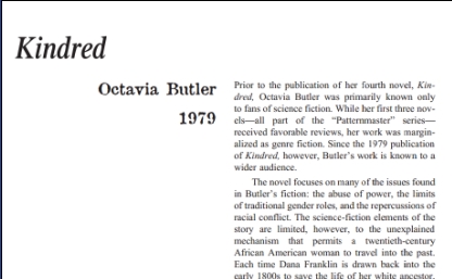 نقد رمان Kindred by Octavia Butler
