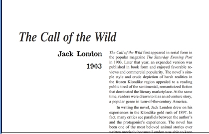 نقد رمان The Call of the Wild by Jack London