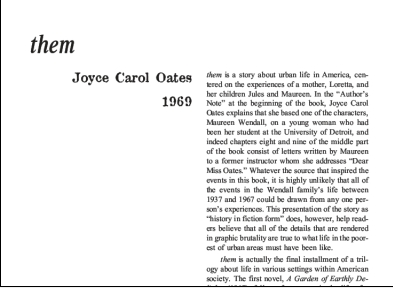 نقد رمان Them by Joyce Carol Oates