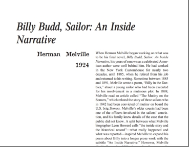نقد رمان Billy Budd by Herman Melville