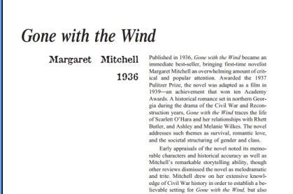 نقد رمان Gone with the Wind by Margaret Mitchell