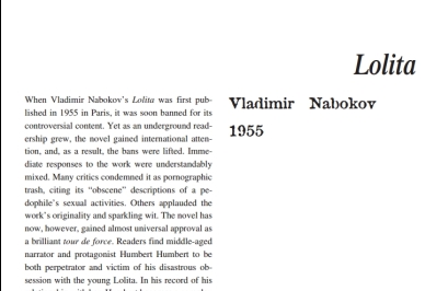 نقد رمان Lolita by Vladimir Nabokov