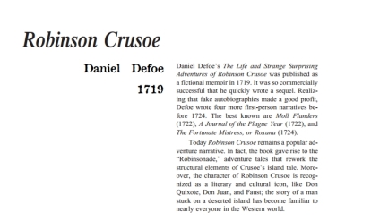 نقد رمان Robinson Crusoe by Daniel Defoe