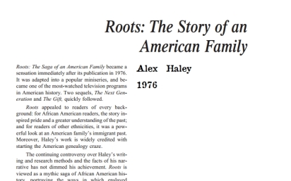 نقد رمان Roots: The Saga of an American Family by Alex Haley