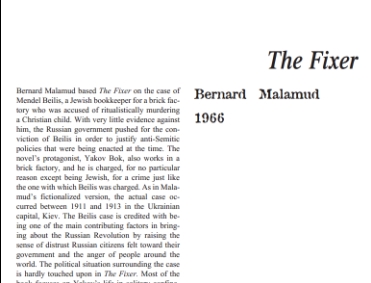 نقد رمان The Fixer by Bernard Malamud