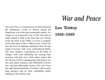 نقد رمان War and Peace by Leo Tolstoy