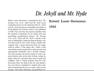 نقد رمان Dr Jekyll and Mr Hyde by Robert Louis Stevenson