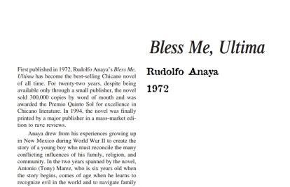 نقد رمان Bless Me, Ultima by Rudolfo Anaya