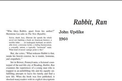 نقد رمان Rabbit, Run by John Updike