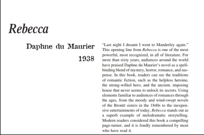 نقد رمان Rebecca by Daphne du Maurier