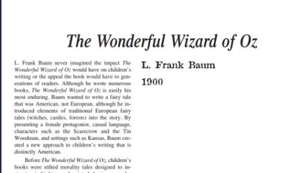 نقد رمان The Wonderful Wizard of Oz by L. Frank Baum