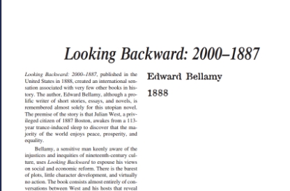 نقد رمان Looking Backward: 2000–1887 by Edward Bellamy