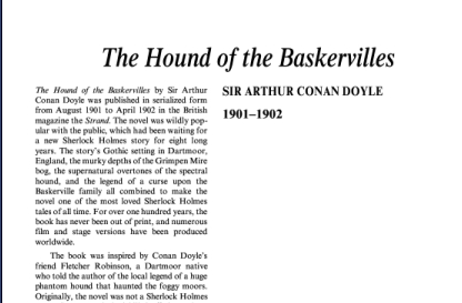نقد رمان درنده باسکرویل اثر سر آرتور کانن دویل The Hound of the Baskervilles by Sir Arthur Conan Doyle