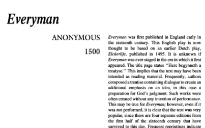 نقد نمایشنامه Everyman by Anonymous