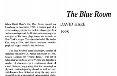 نقد نمایشنامه The Blue Room by David Hare