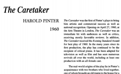 نقد نمایشنامه The Caretaker by Harold Pinter