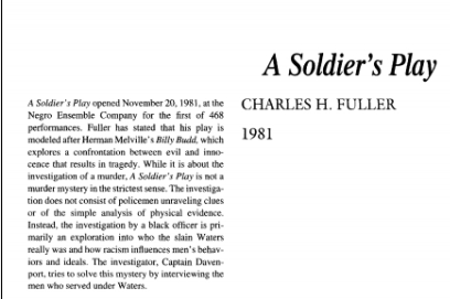 نقد نمایشنامه A Soldier’s Play by Charles Fuller