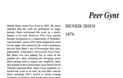 نقد نمایشنامه Peer Gynt by Henrik Ibsen
