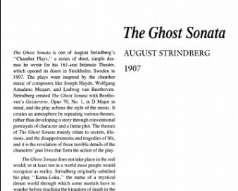 نقد نمایشنامه The Ghost Sonata by August Strindberg