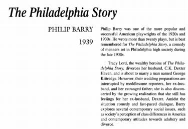 نقد نمایشنامه The Philadelphia Story by Philip Barry