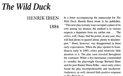 نقد نمایشنامه The Wild Duck by Henrik Ibsen