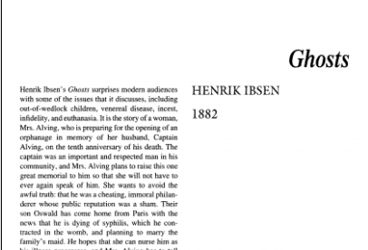 نقد نمایشنامه Ghosts by Henrik Ibsen