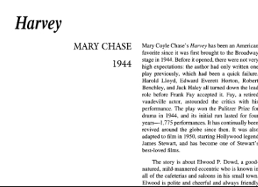 نقد نمایشنامه Harvey by Mary Chase