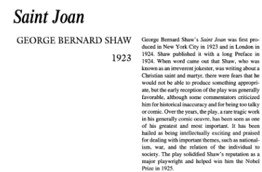 نقد نمایشنامه Saint Joan by George Bernard Shaw