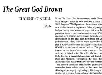نقد نمایشنامه The Great God Brown by Eugene O’Neill