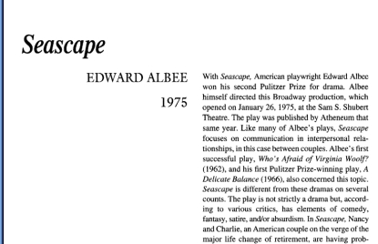 نقد نمایشنامه Seascape by Edward Albee