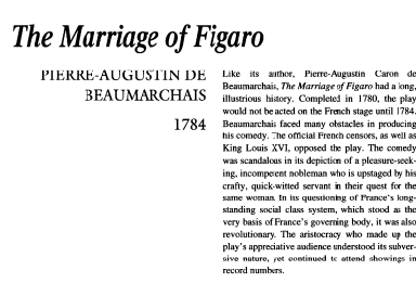 نقد نمایشنامه The Marriage of Figaro is a comedy by Pierre Beaumarchais