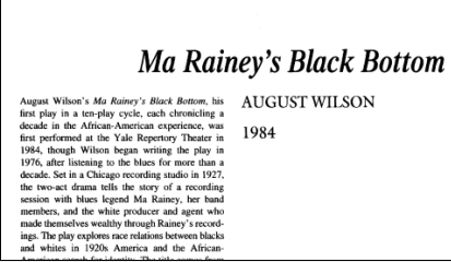 نقد نمایشنامه Ma Rainey’s Black Bottom by August Wilson
