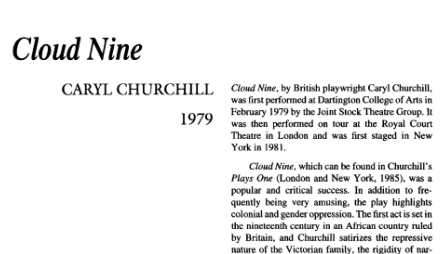 نقد نمایشنامه Cloud Nine by Caryl Churchill