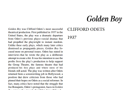 نقد نمایشنامه Golden Boy by Clifford Odets