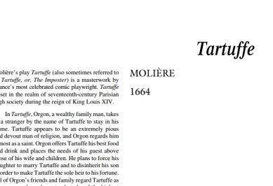 نقد نمایشنامه Tartuffe by Moliere