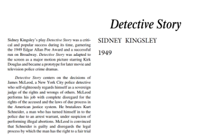 نقد نمایشنامه Detective Story by Sidney Kingsley