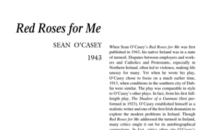 نقد نمایشنامه Red Roses for Me by Sean O’Casey