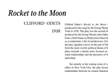 نقد نمایشنامه Rocket to the Moon by Clifford Odets