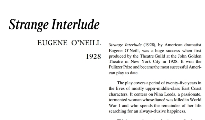 نقد نمایشنامه Strange Interlude by Eugene O’Neill